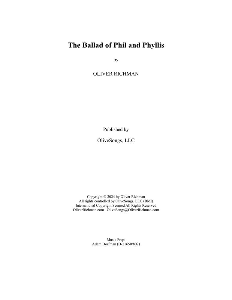 Official Sheet Music for "The Ballad of Phil & Phyllis"